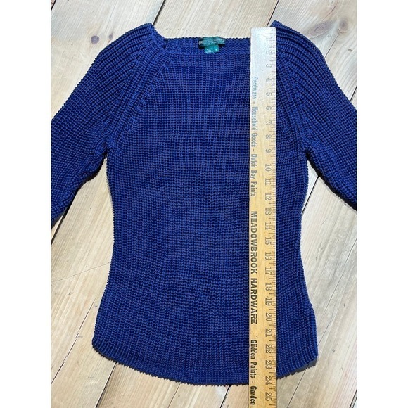 Lauren Ralph Lauren Jeans Company Navy Blue Knit pullover Sweater. Medium - Picture 4 of 7